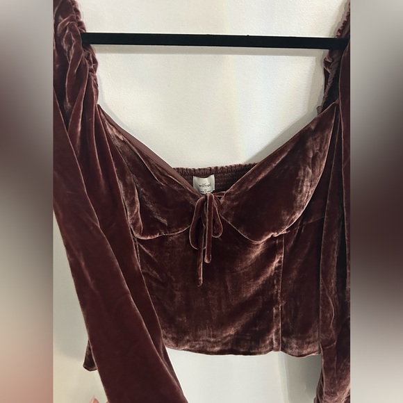 Pink Crushed Velvet Wilfred Top - Picture 1 of 5